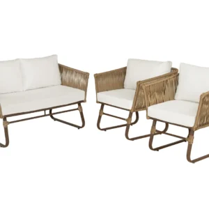 Conjunto de Sofás Angra de 4 Lugares sem Mesa de Centro em corda náutica – Alufibras JF